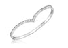 9ct White Gold 0.98t Channel Set Diamond Wishbone Bangle