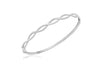 9ct White Gold 0.10ct Diamond Twist Bangle