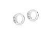 9ct White Gold Zirconia  7mm x 7mm 'O' Initial Stud Earrings