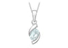 9ct White Gold Aquamarine Swirl Pendant