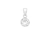 9ct White Gold 7mm Zirconia  Round Pendant