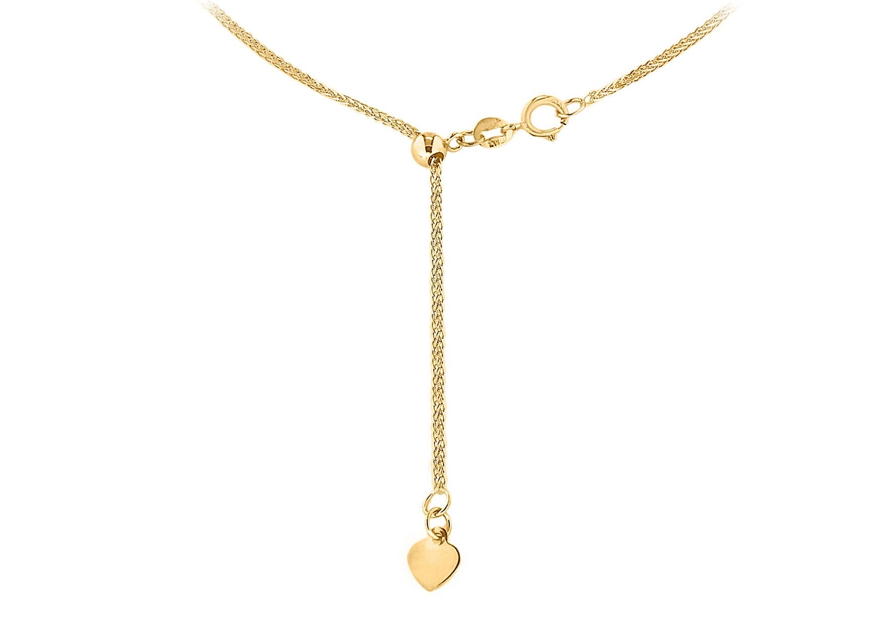 18ct Yellow Gold Spiga Adjustable Slim Slider Chain