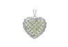 18ct White Gold Peridot Sallop Edge Heart Pendant
