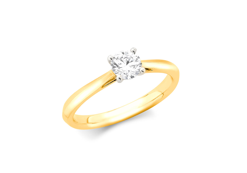 18ct Yellow Gold 0.50ct Diamond Band Solitaire Ring