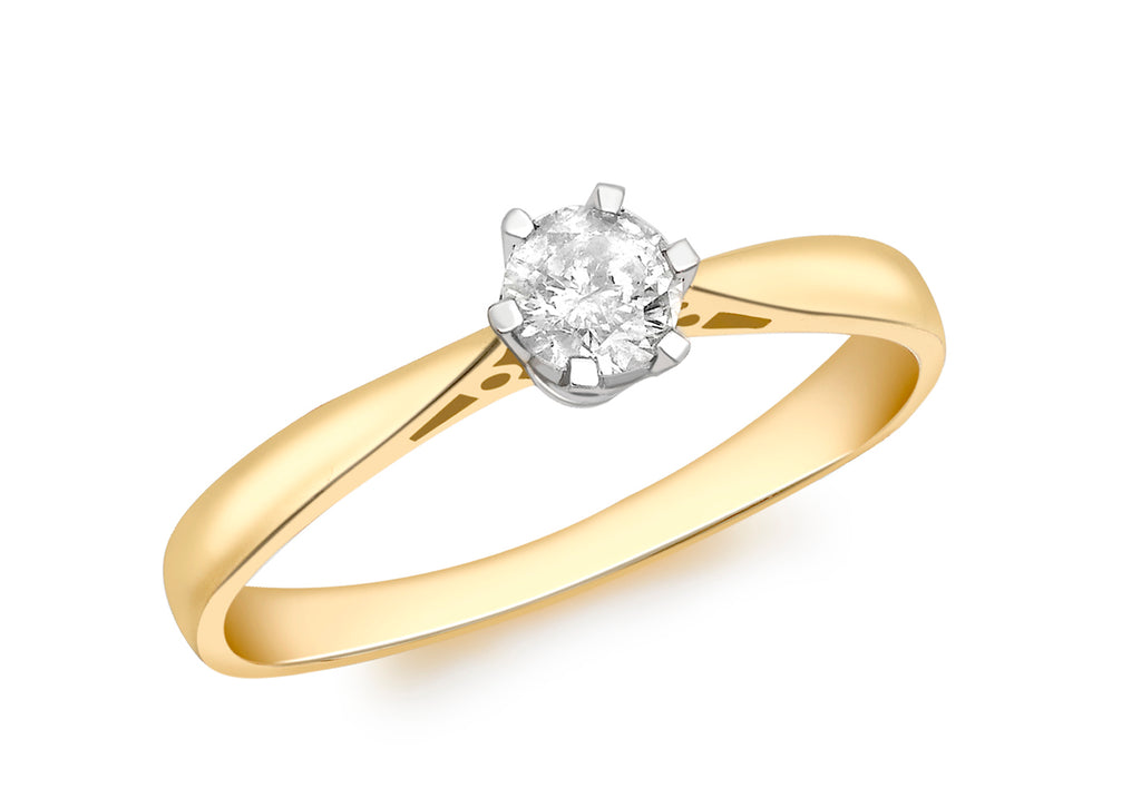 18ct Yellow Gold 0.25t Diamond Solitaire Ring