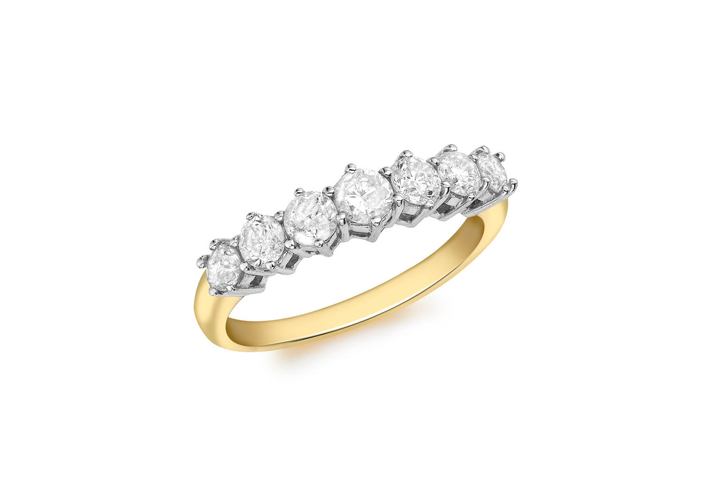 18ct Yellow Gold 1.00t Diamond 7-Stone Eternity Ring