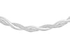 Sterling Silver Frosty Twined Herringbone Necklace
