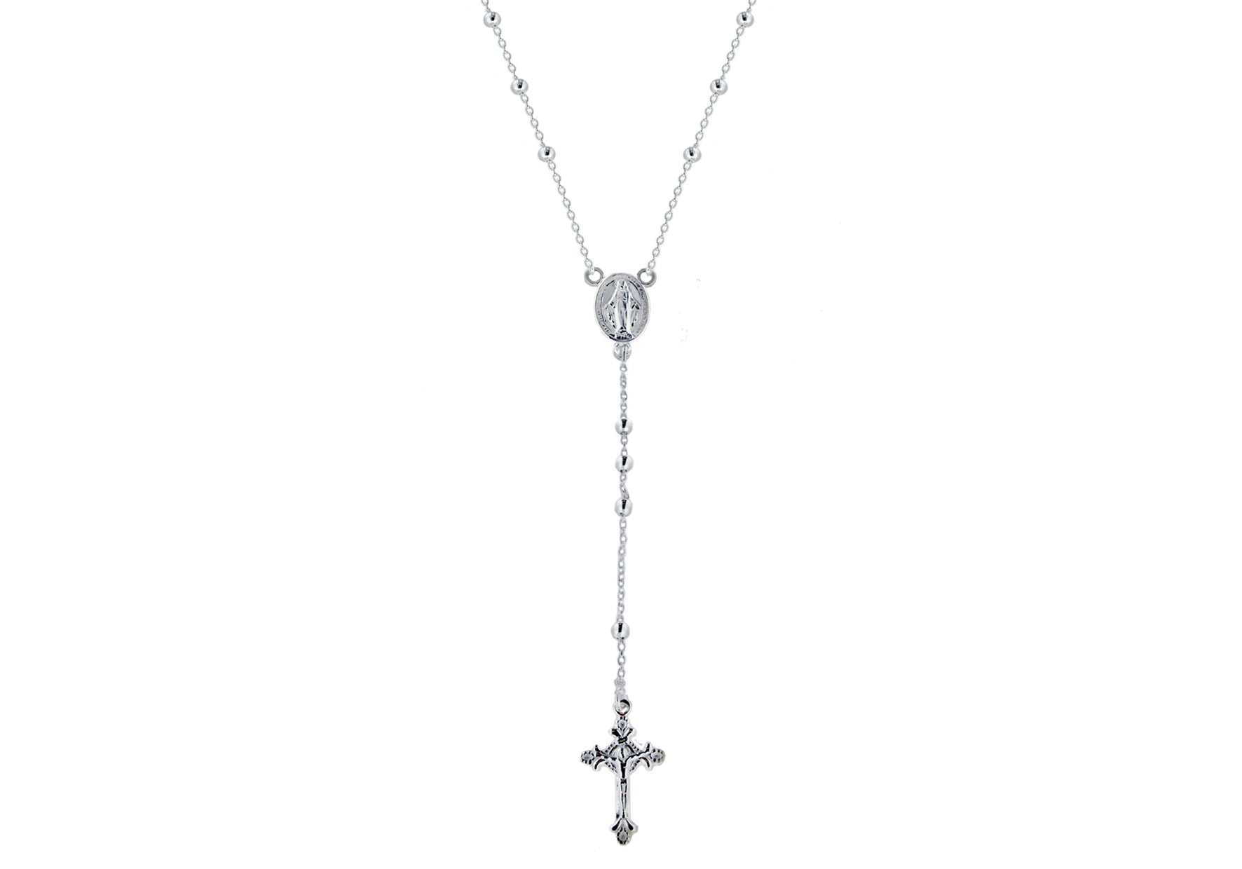 Sterling Silver Rosary Necklace 66m/26"9