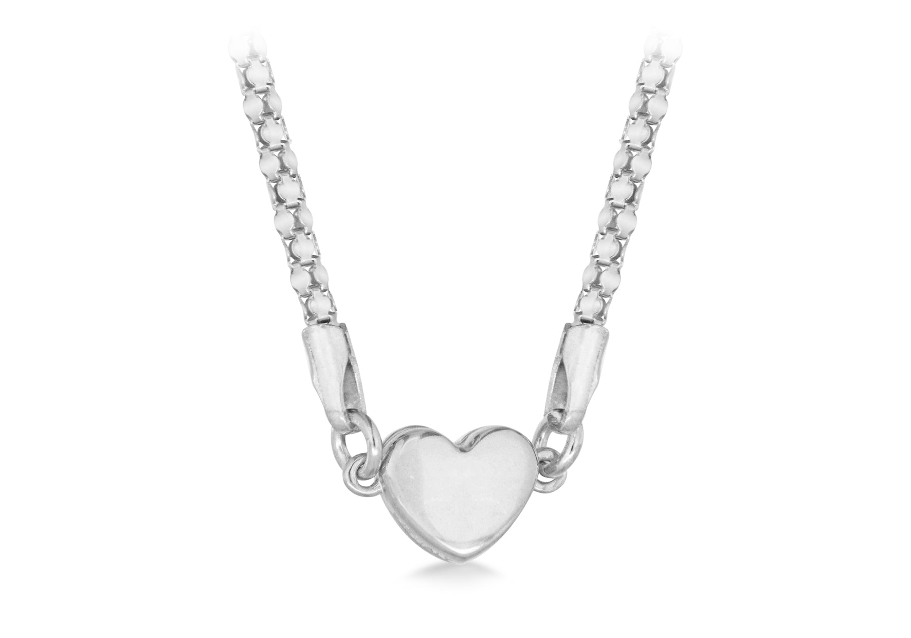 Sterling Silver Magnetic Heart Poporn Chain Necklace 43m/17"9