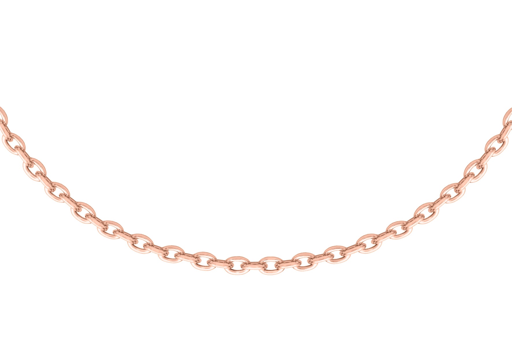 Sterling Silver Rose Gold Plated Adjustable Trace Chain 46m/18" - 51m/20"9