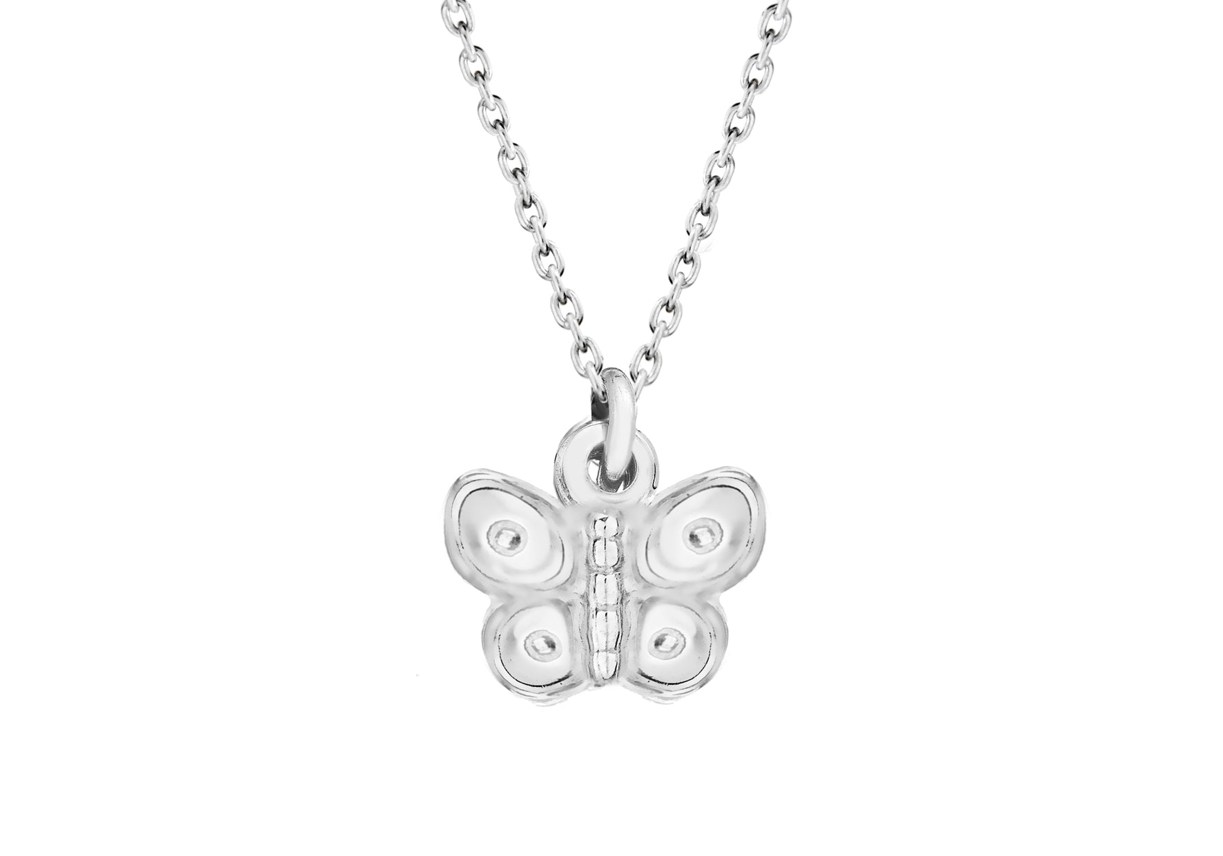 Sterling Silver Butterfly Necklace 46m/18"9