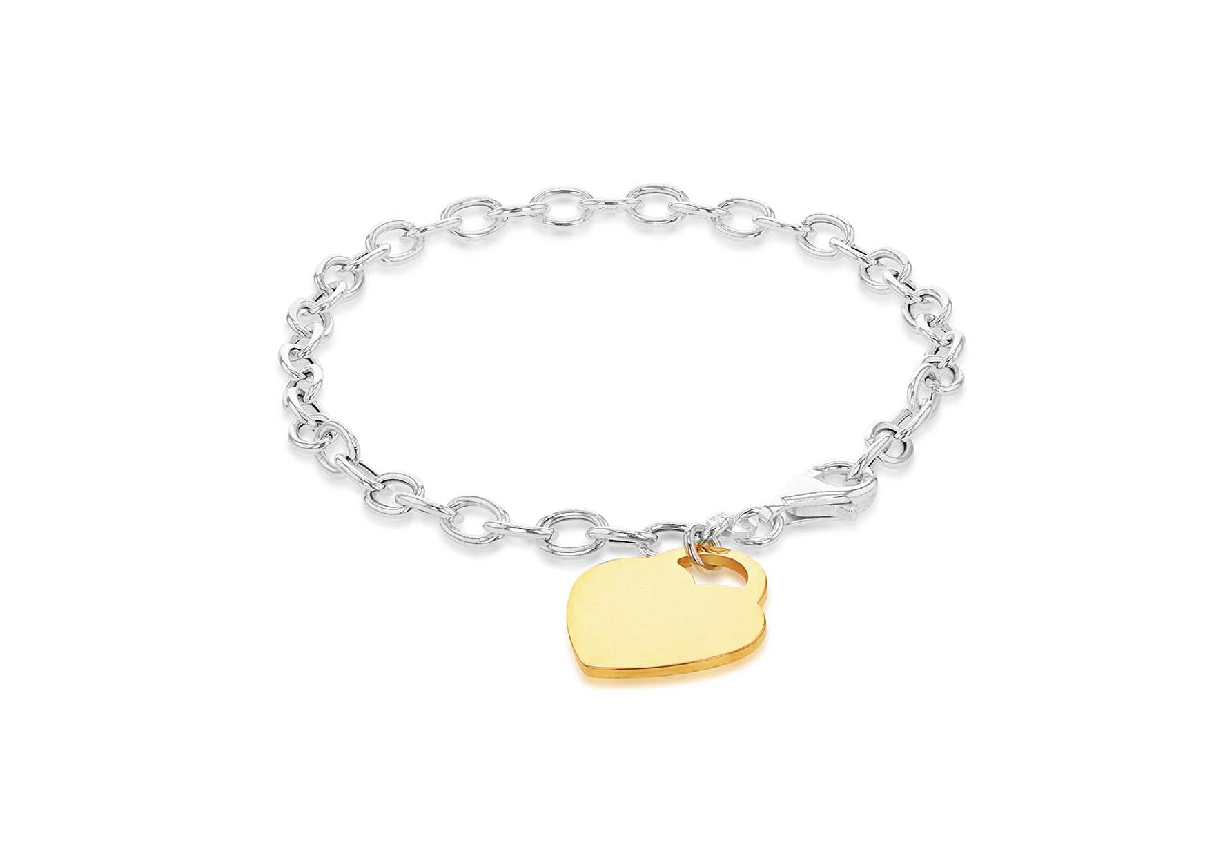 Sterling Silver Heart Lok Belcher Bracelet