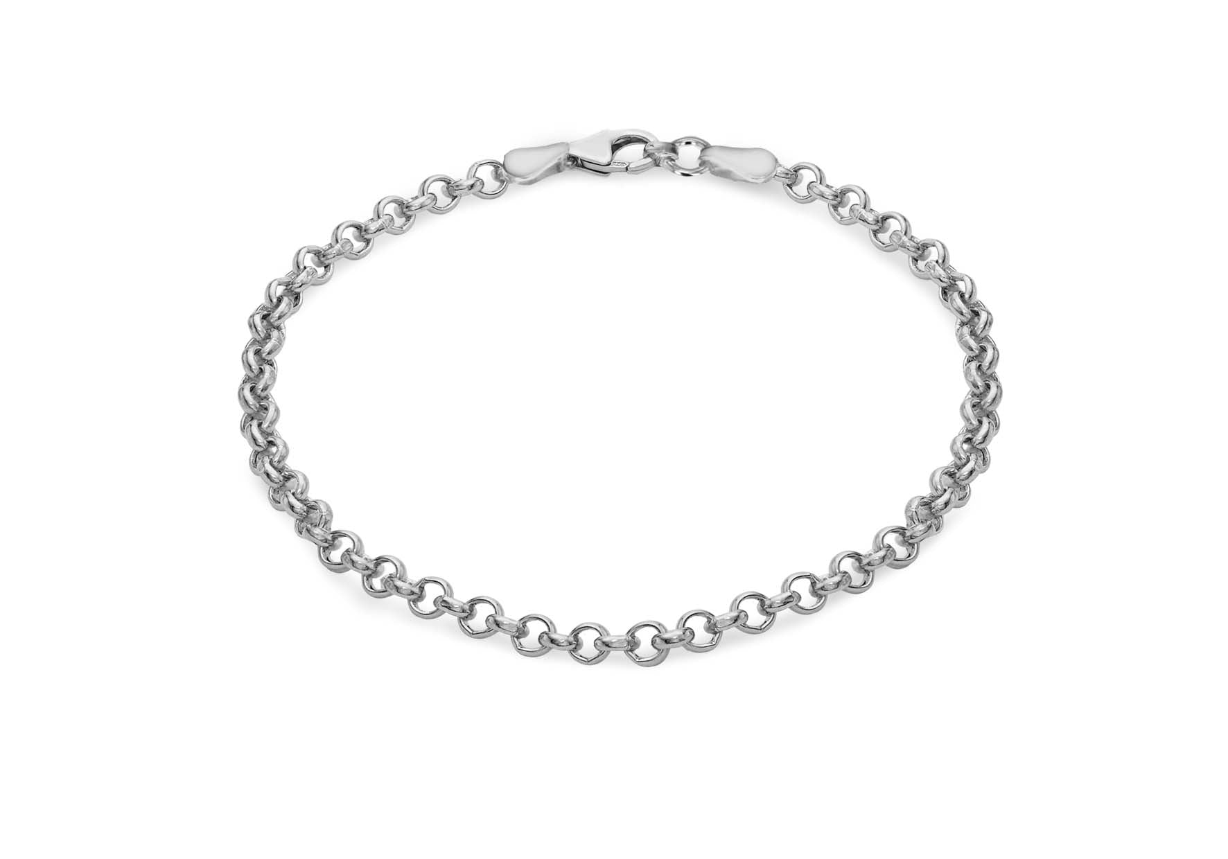Sterling Silver Rhodium Plated 4.5mm Belcher Bracelet 19m/7.5"9