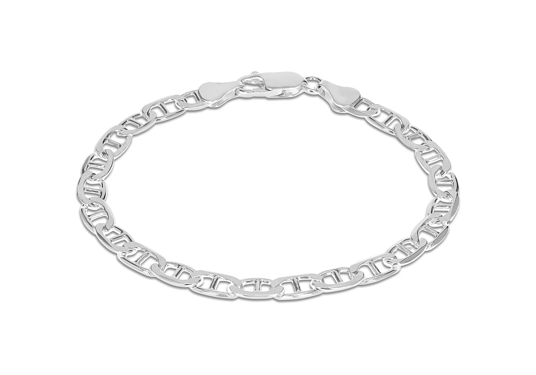 Sterling Silver Flat Rambo Bracelet 18m/7"9