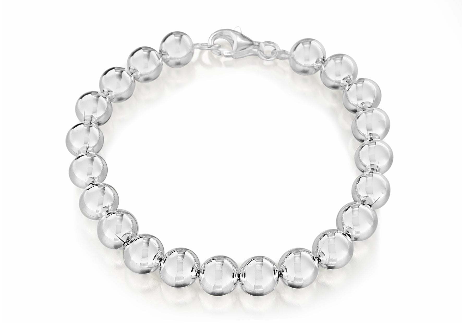 Sterling Silver 6mm Ball Bracelet 19m/7.5"9