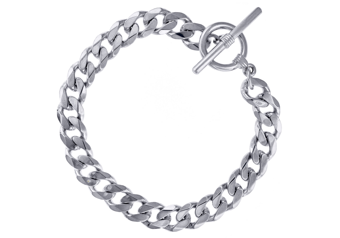 Sterling Silver T-Bar Curb Bracelet 20m/8"9