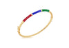 Yellow Gold Plated Sterling Silver Triple Tone Enamel Bangle