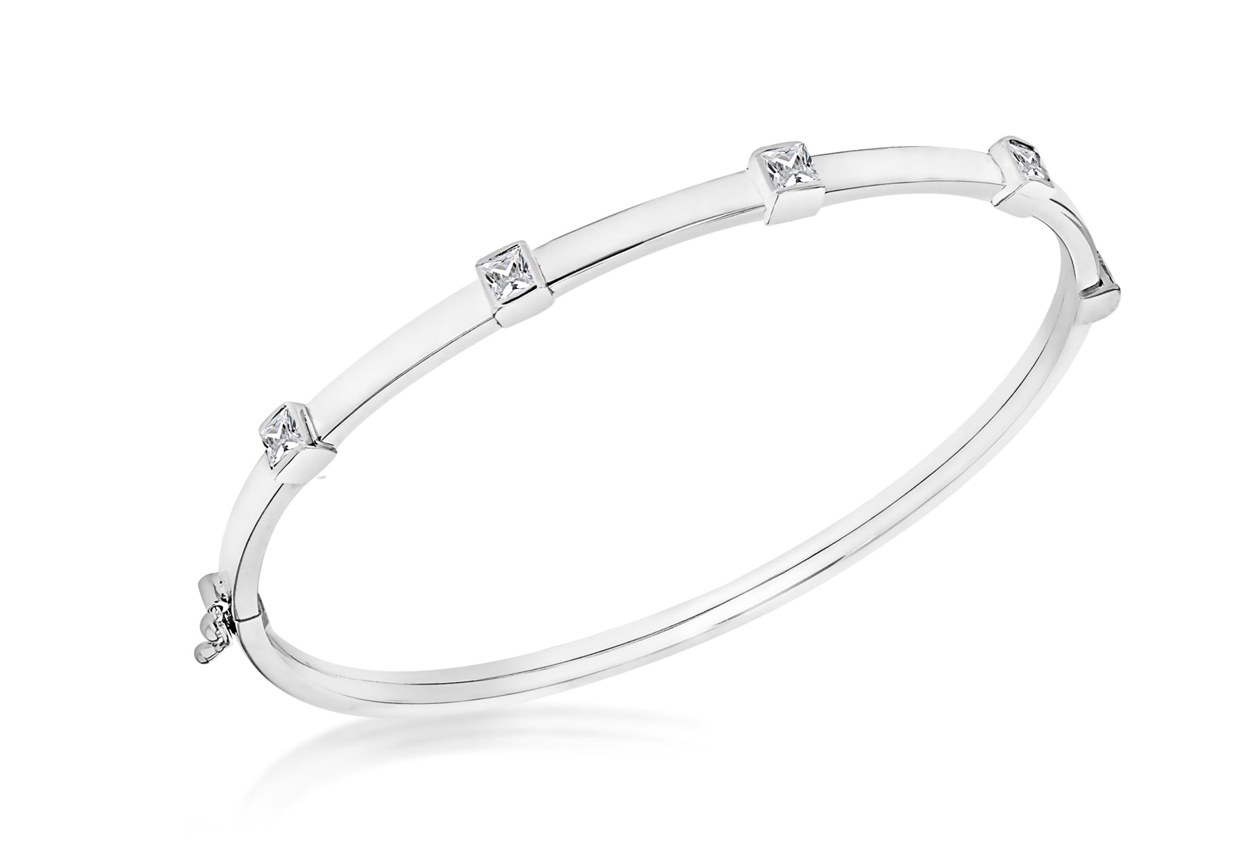 Sterling Silver Zirconia Bangle