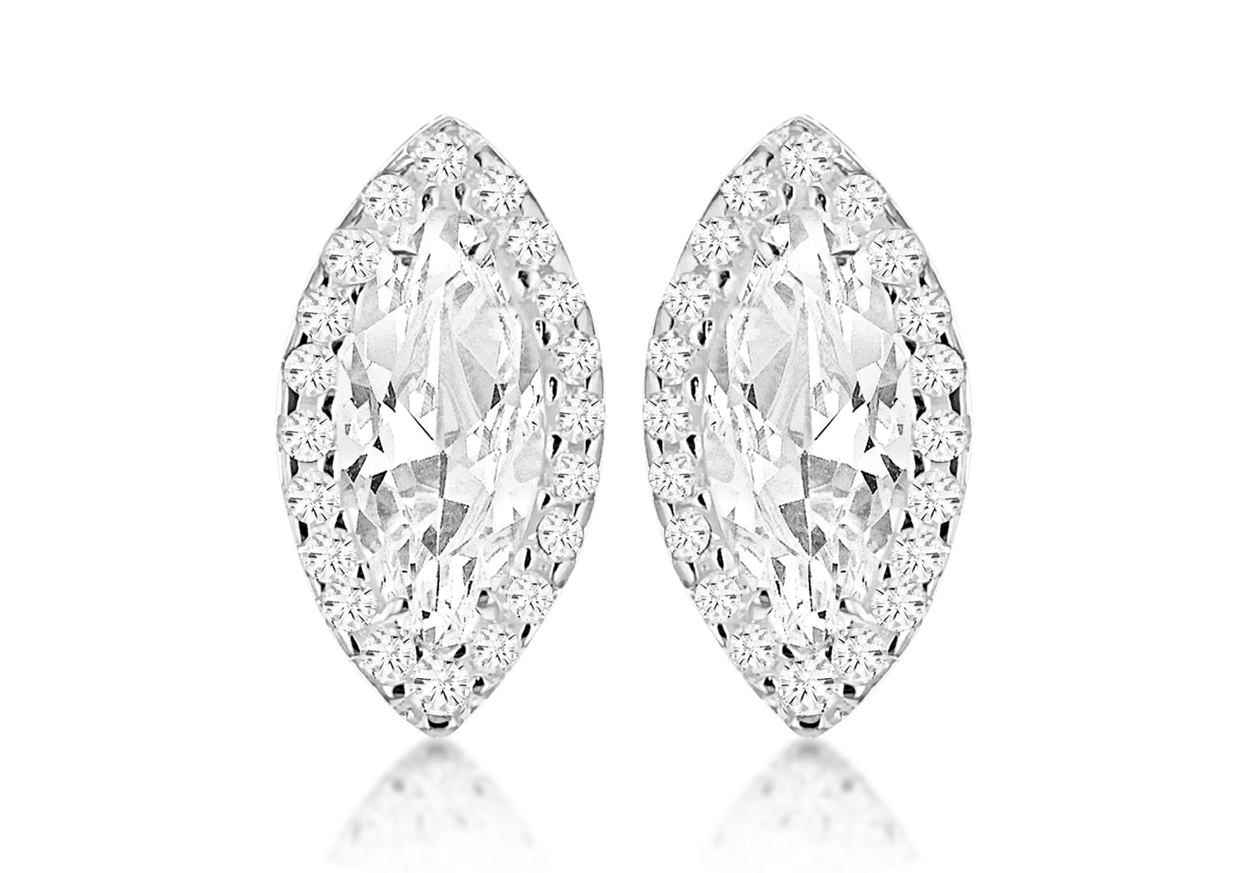 SILVER W/Zirconia DIA SHAPE EARRing