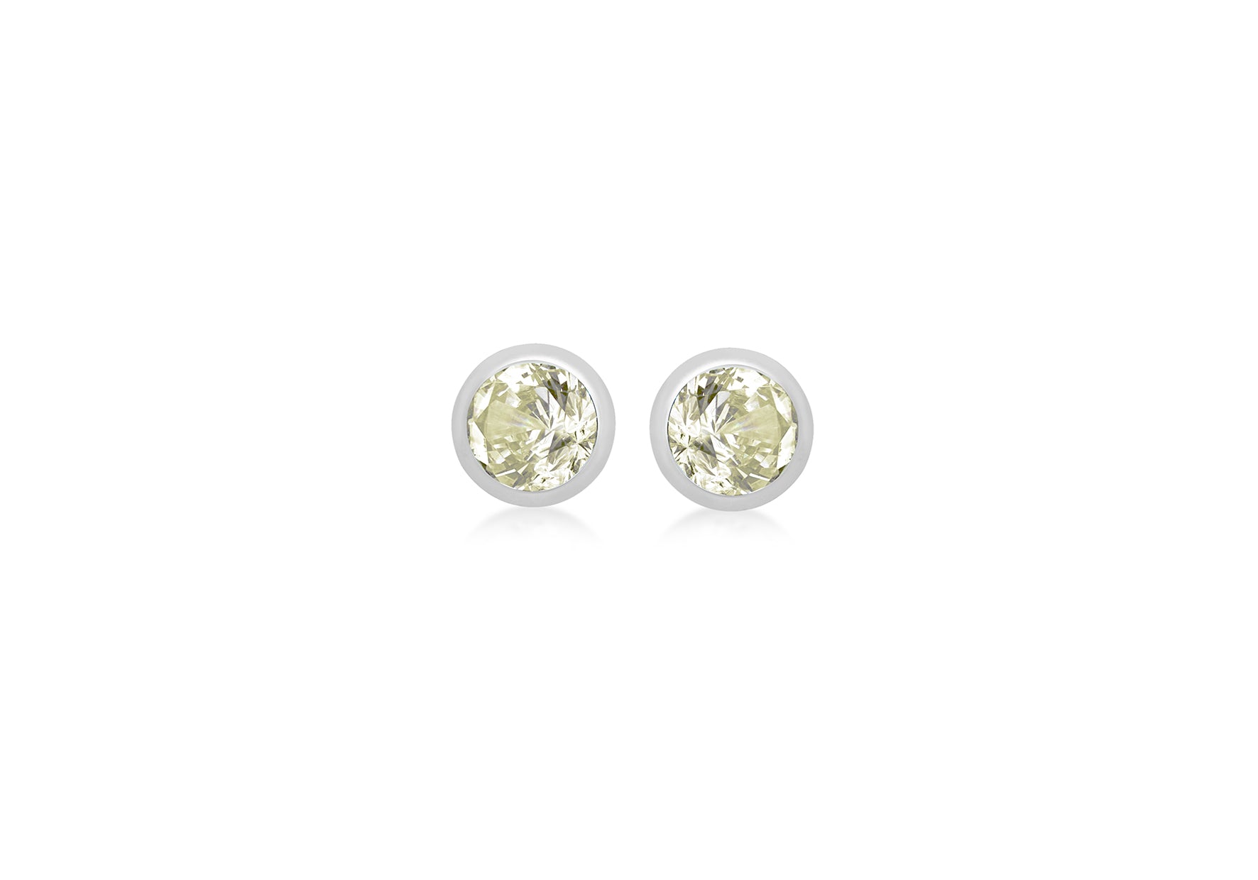 Sterling Silver Light Green 3mm Zirconia August Birthstone Stud Earrings