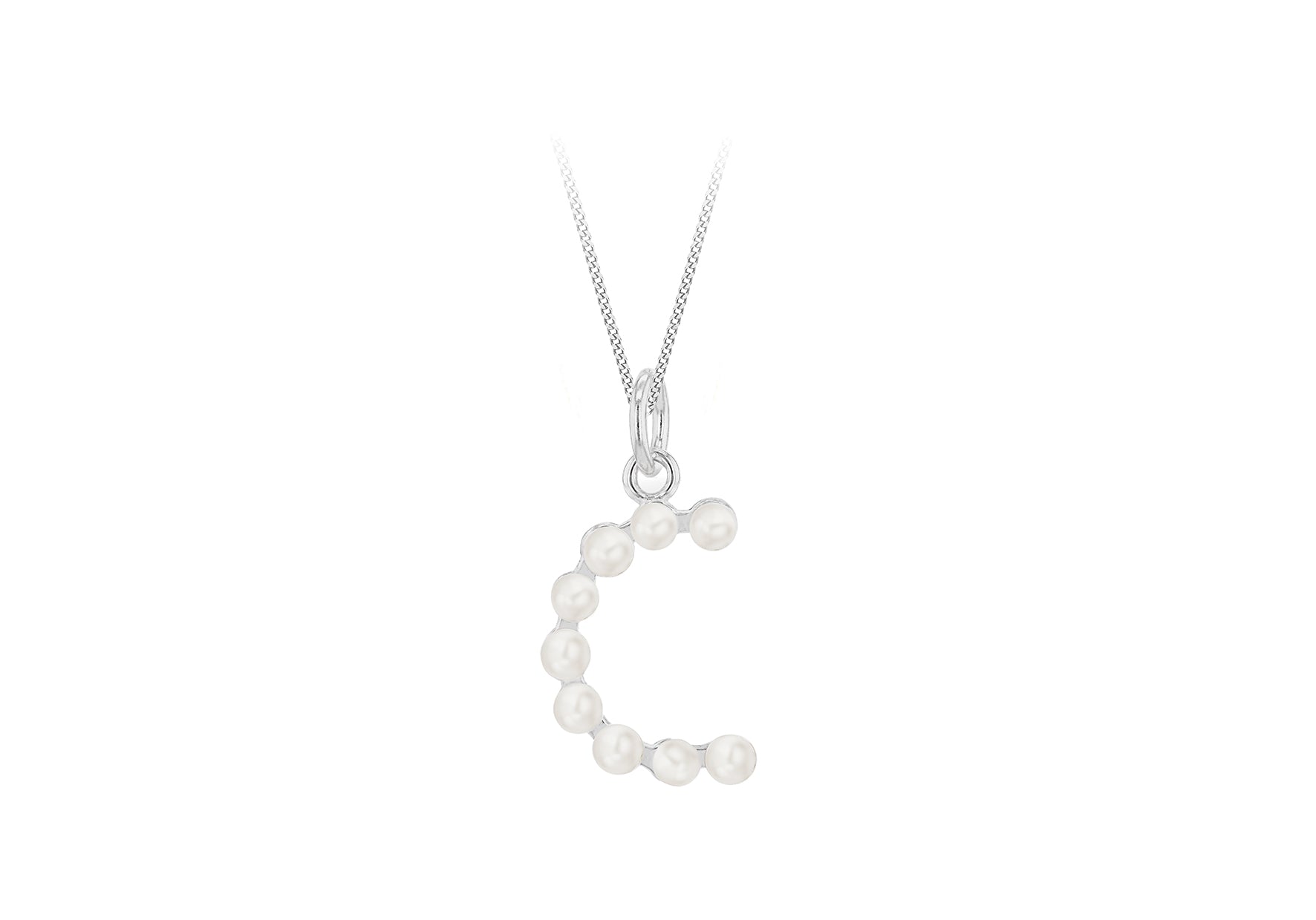 Sterling Silver Freshwater Pearls Initials Pendant