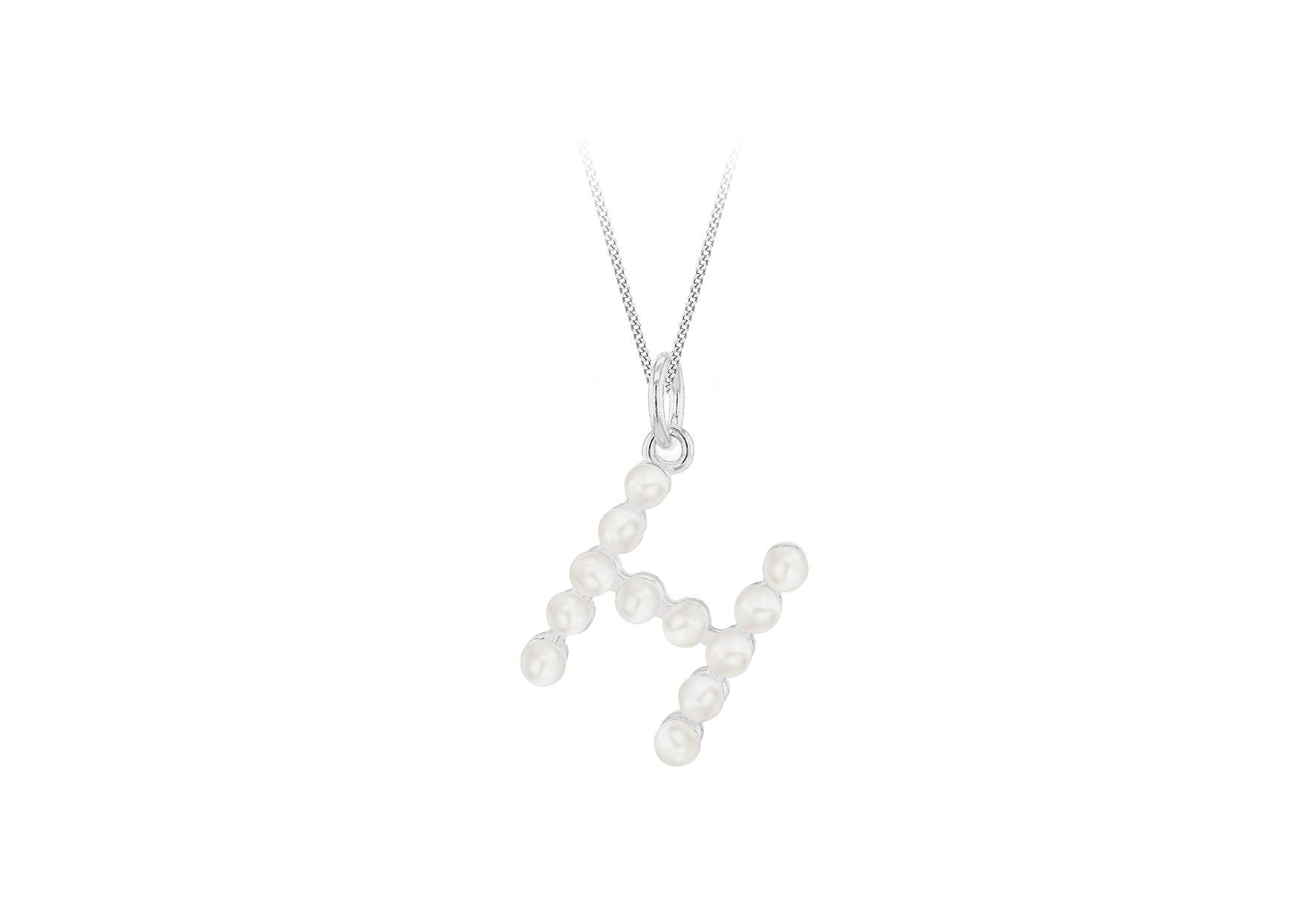 Sterling Silver Freshwater Pearls Initials Pendant