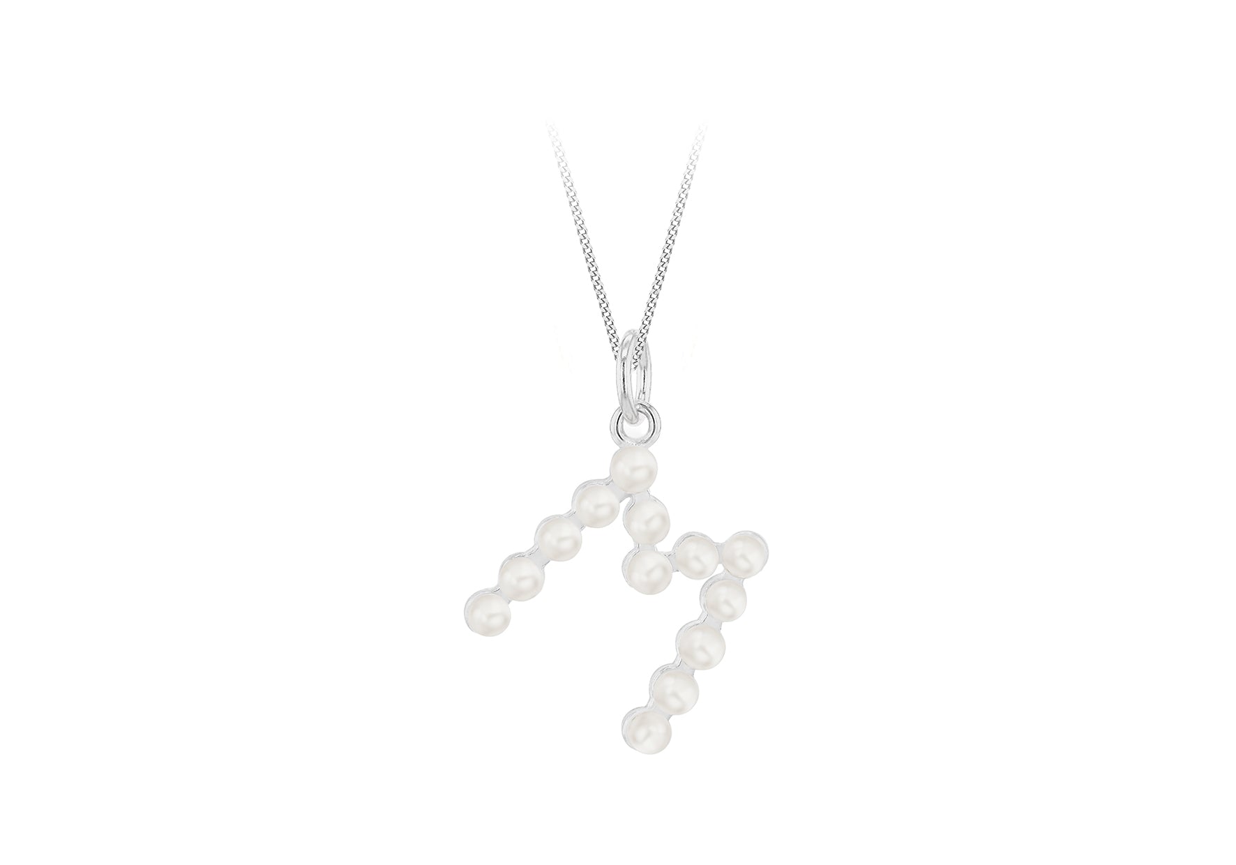 Sterling Silver Freshwater Pearls Initials Pendant