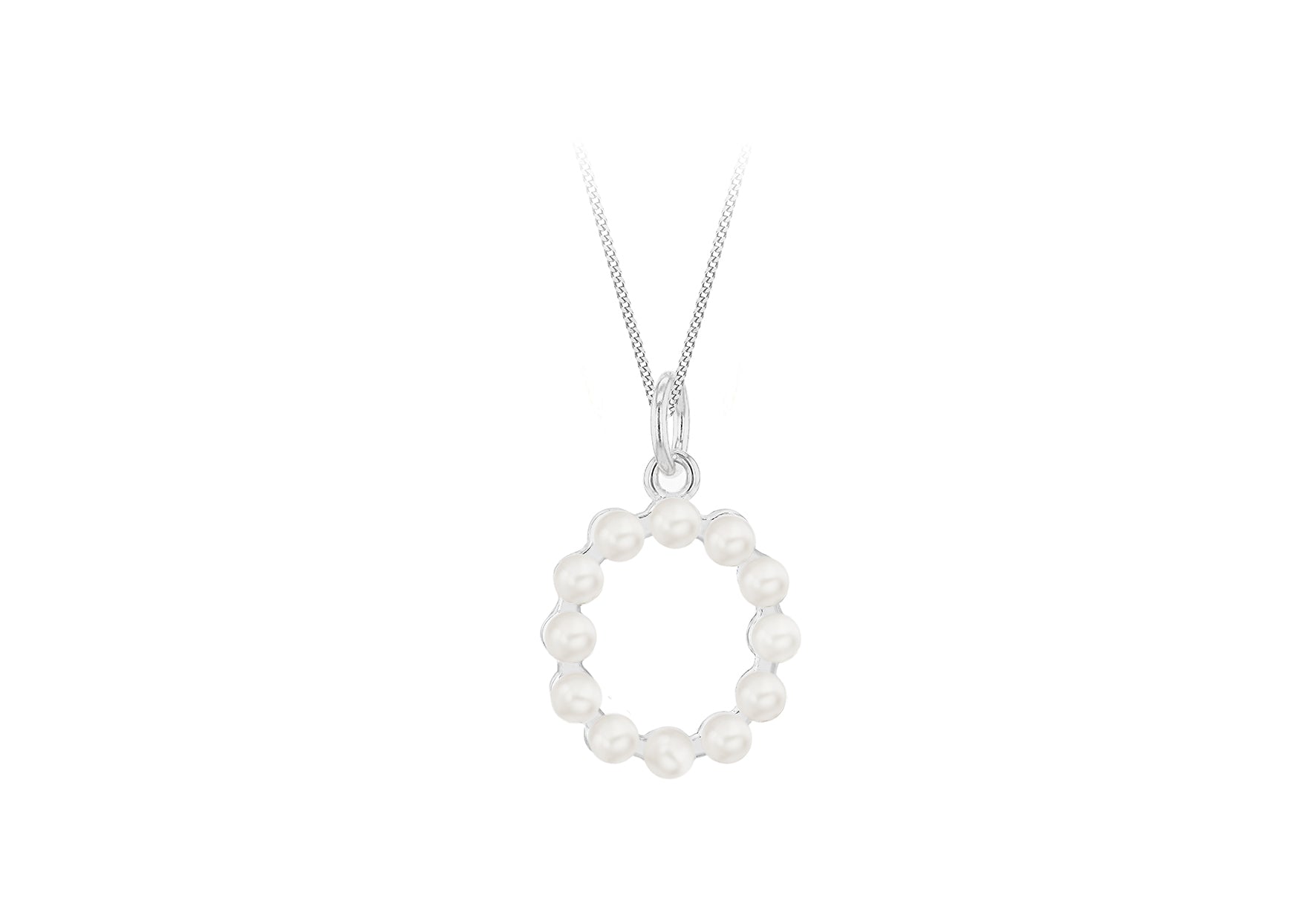Sterling Silver Freshwater Pearls Initials Pendant