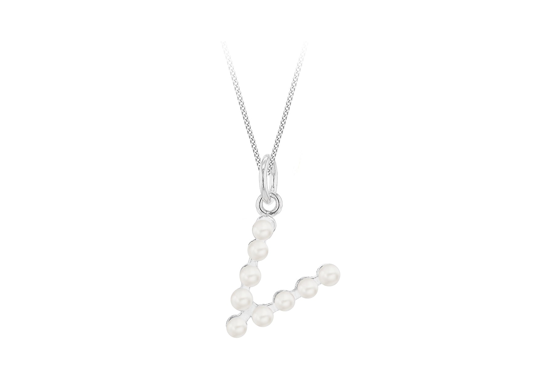 Sterling Silver Freshwater Pearls Initials Pendant
