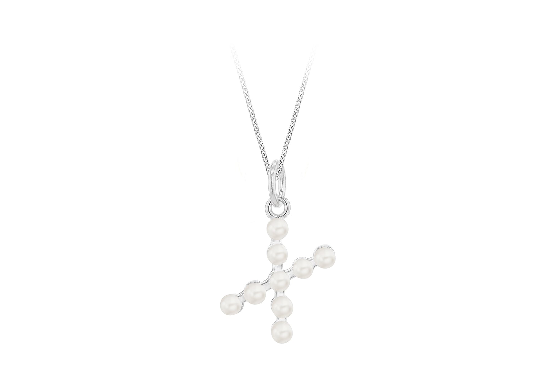 Sterling Silver Freshwater Pearls Initials Pendant