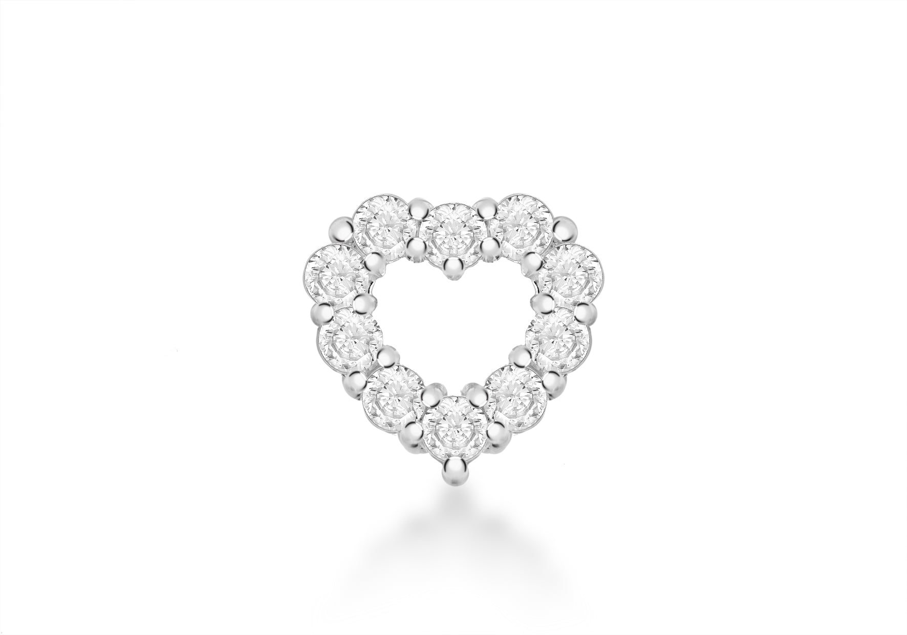 Sterling Silver Zirconia Heart Slider Pendant