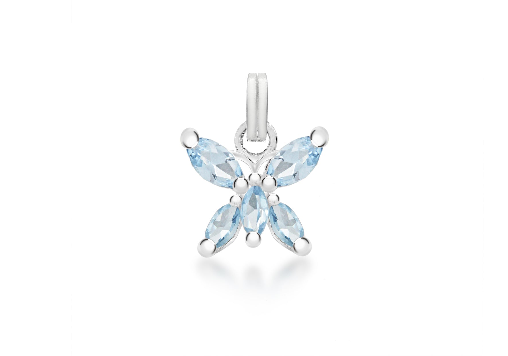 Sterling Silver Blue Zirconia Butterfly Pendant