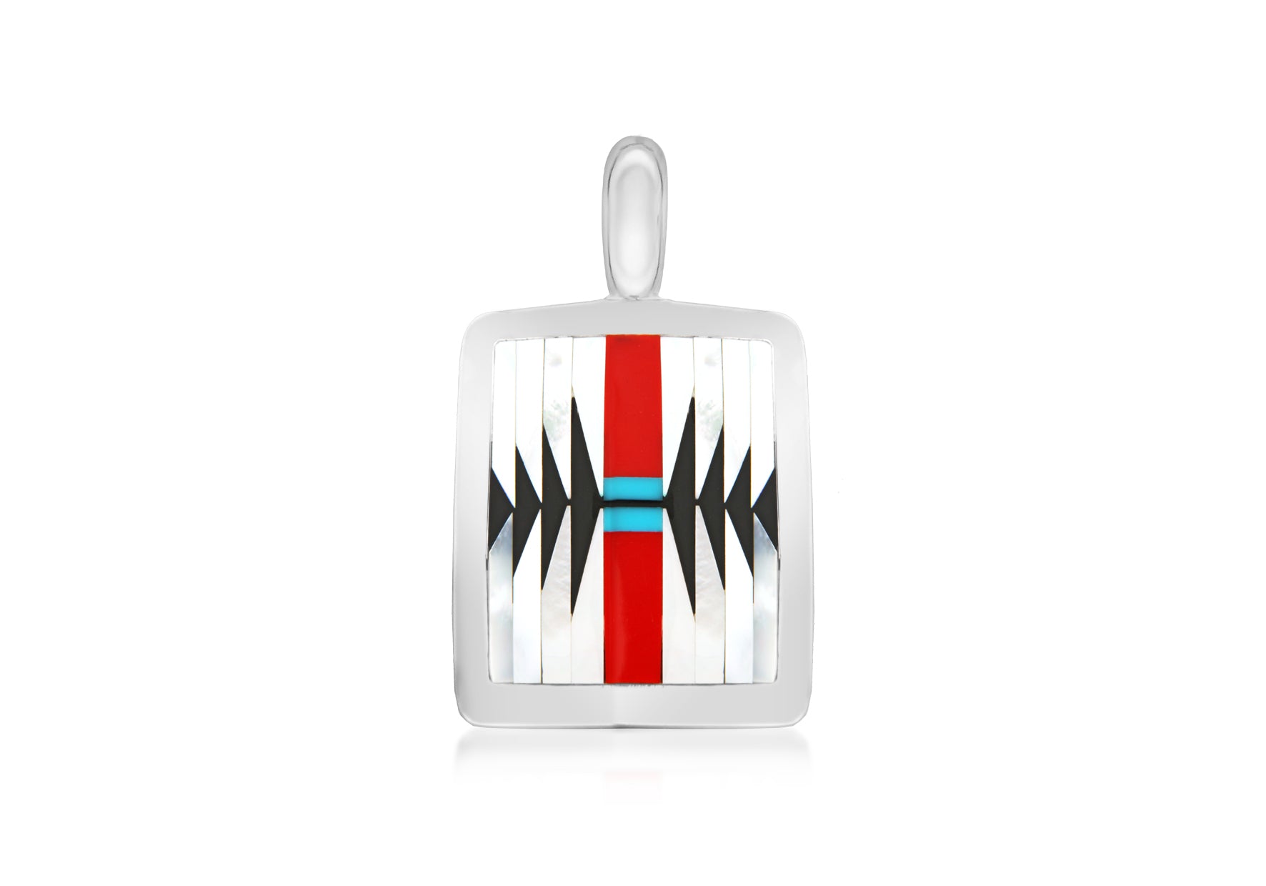 Sterling Silver Trible Retangle Pendant