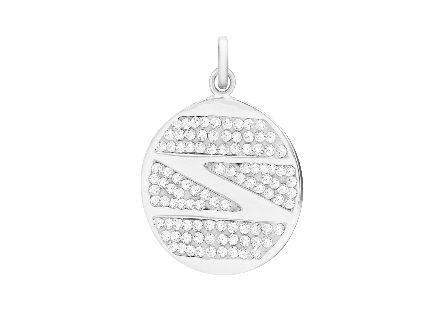 Sterling Silver Zirconia Round Pendant
