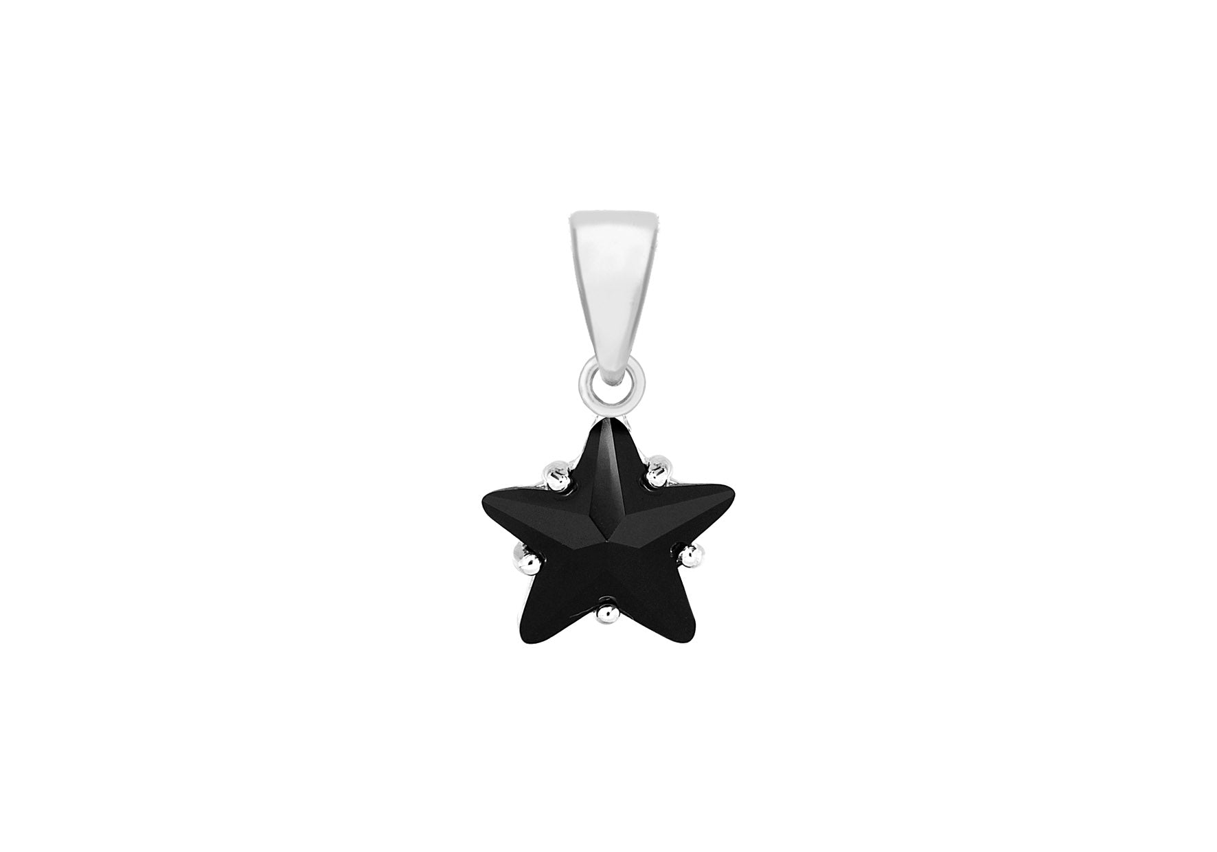 Sterling Silver Black Zirconia Star Pendant