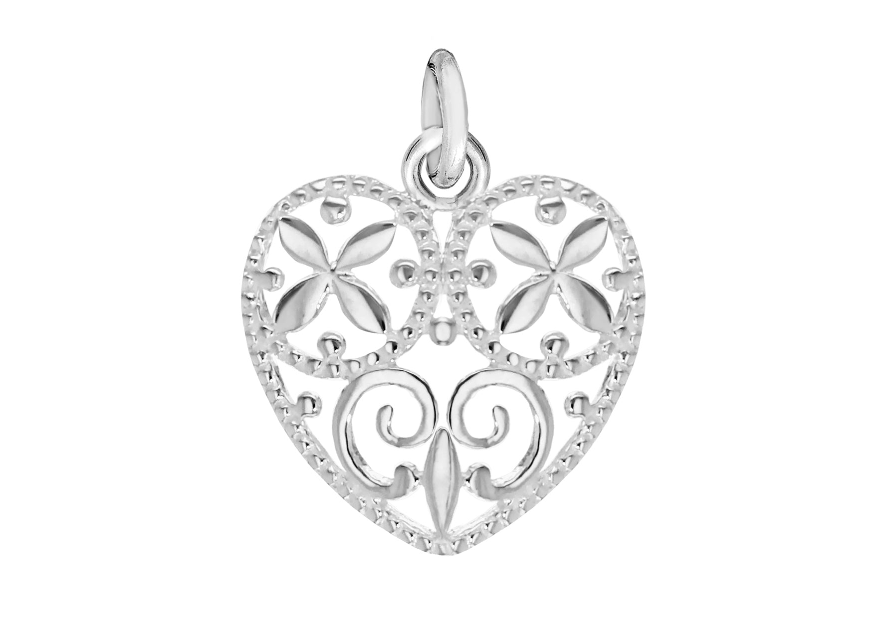 Sterling Silver 16mm x 20mm CutoCut Heart Pendant