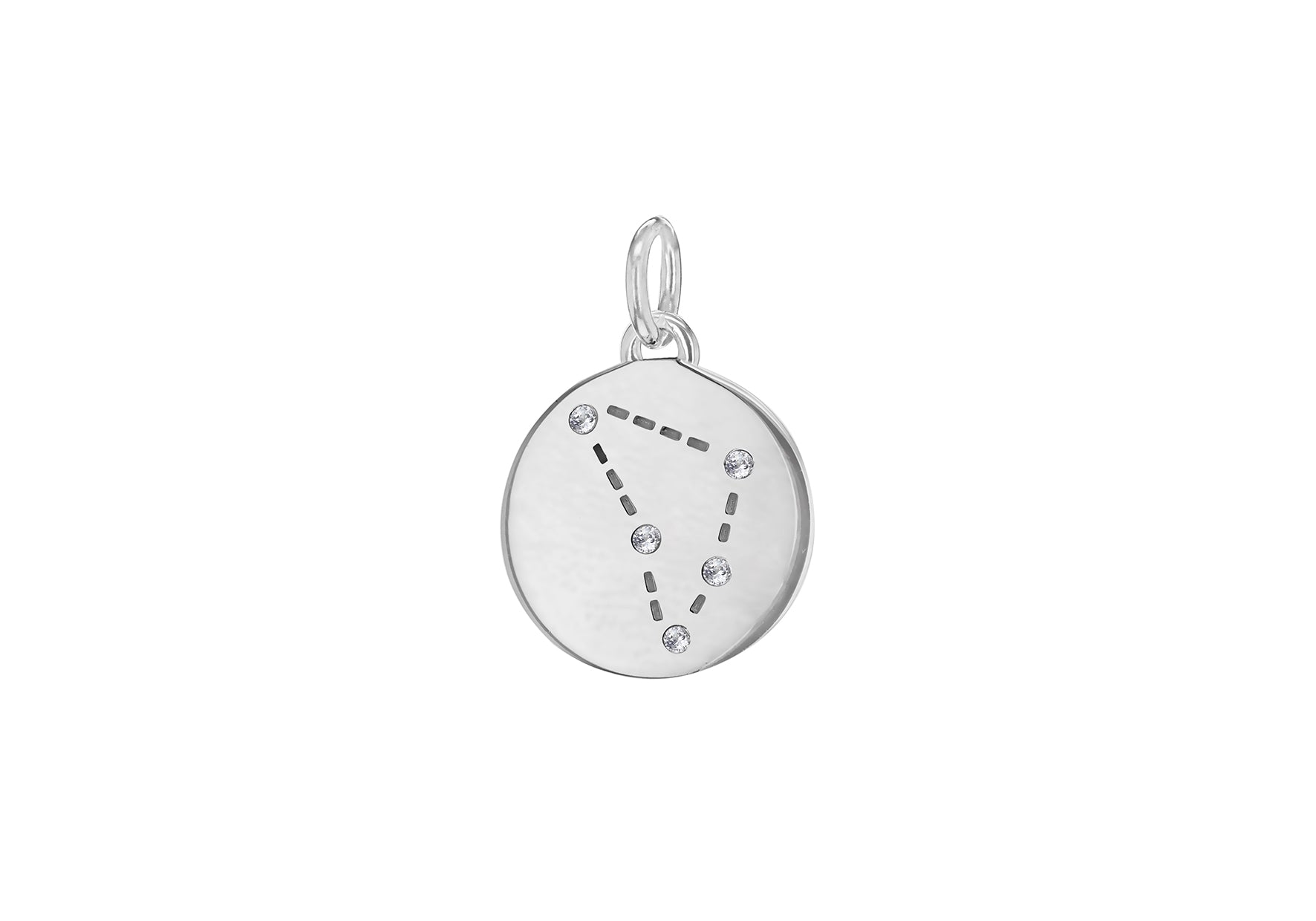 Sterling Silver Zirconia 12mm x 18.5mm apriorn Constellation Disc Pendant