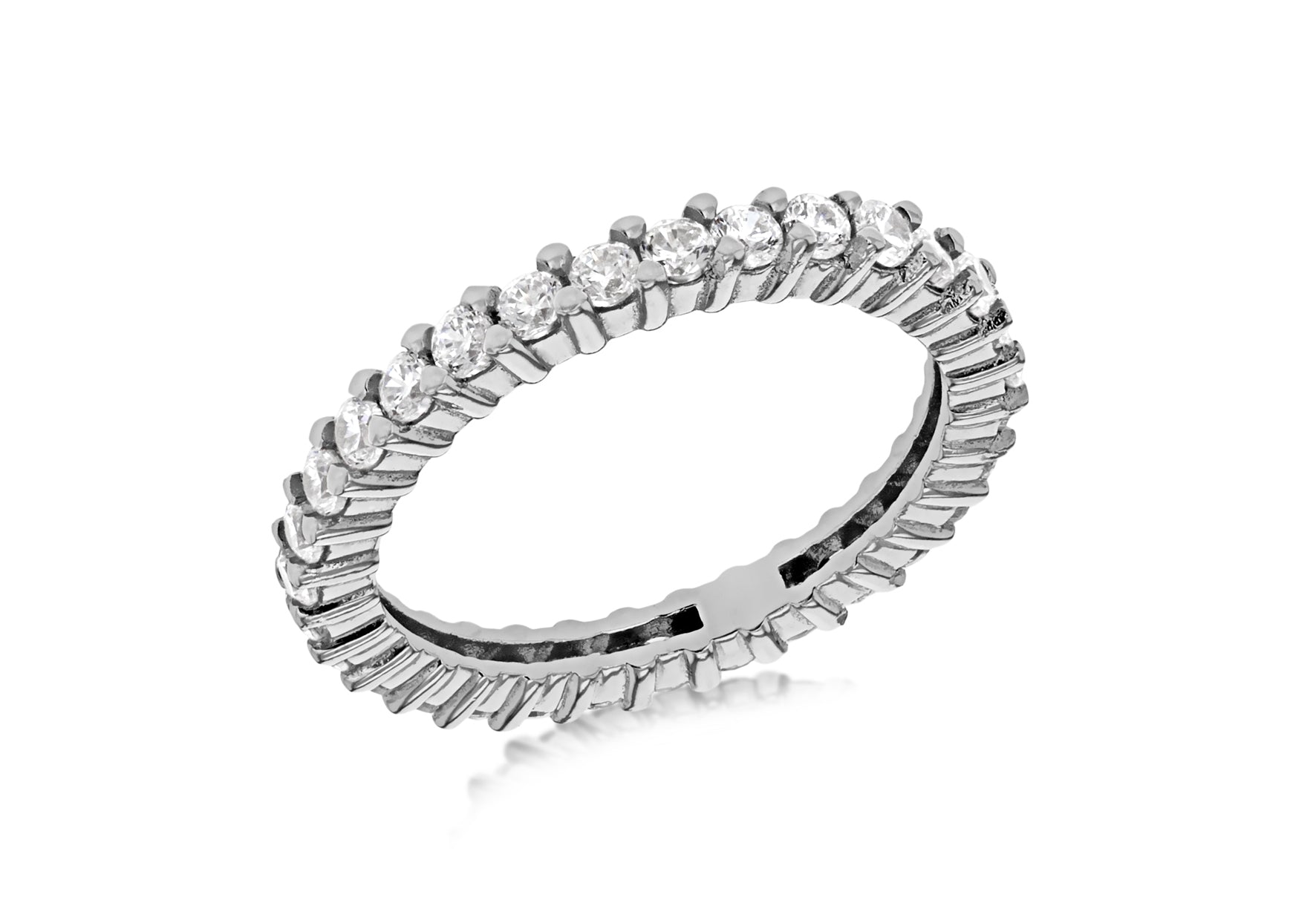 Sterling Silver White Zirconia Set Full Eternity Ring