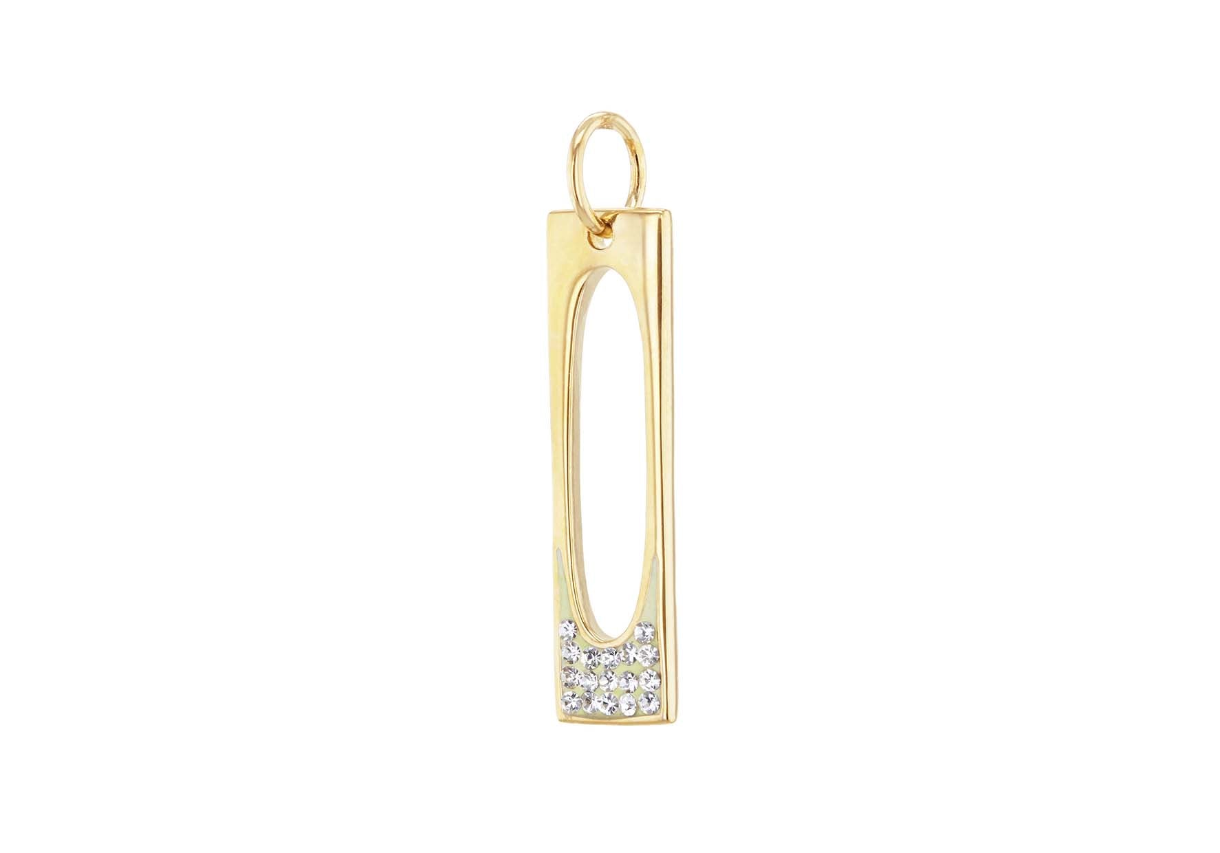 Sterling Silver Gold Plated Crystal Set Pendant