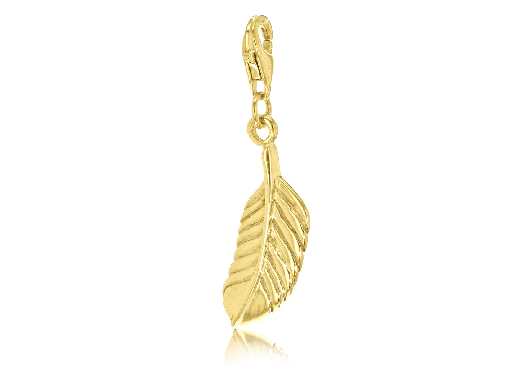Sterling Silver Gold Plated Leaf Lobs Charm Pendant