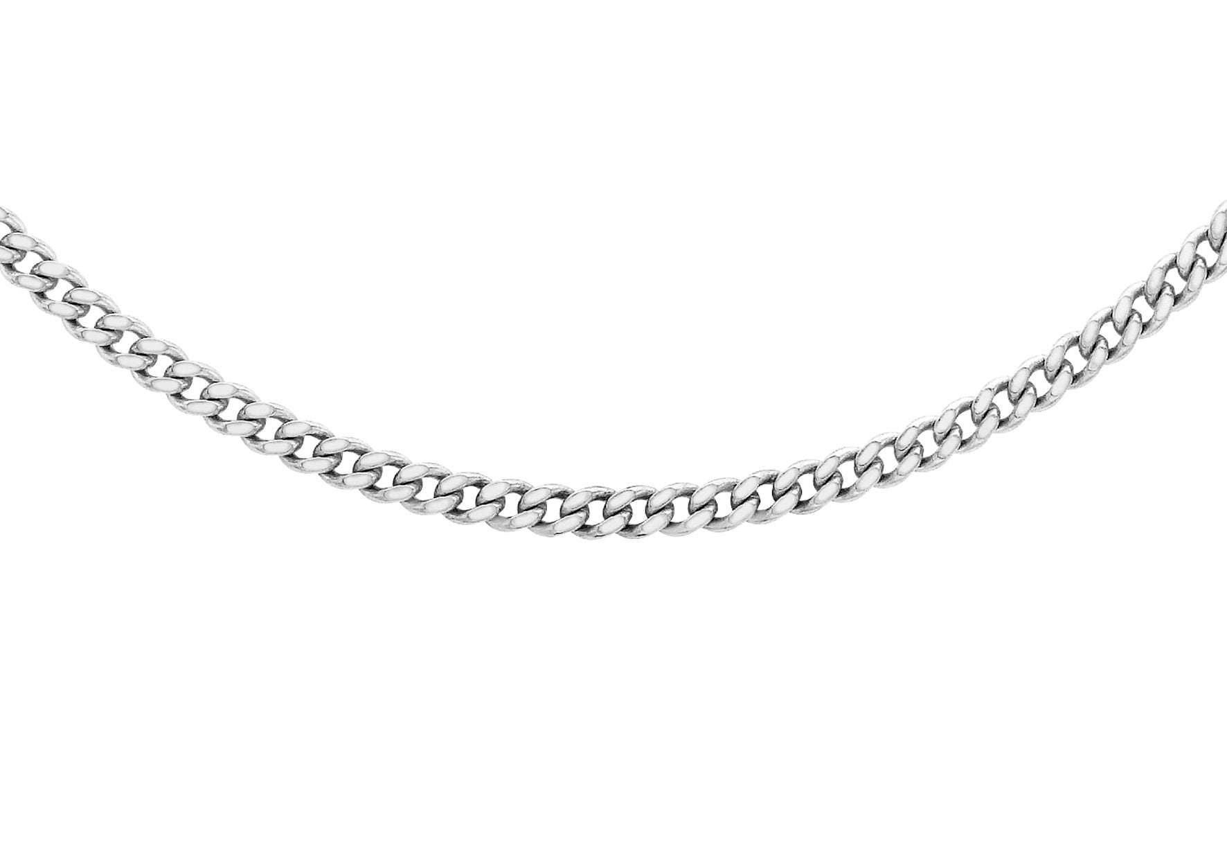 Platinum 50 Diamond Cut Slim Curb Chain