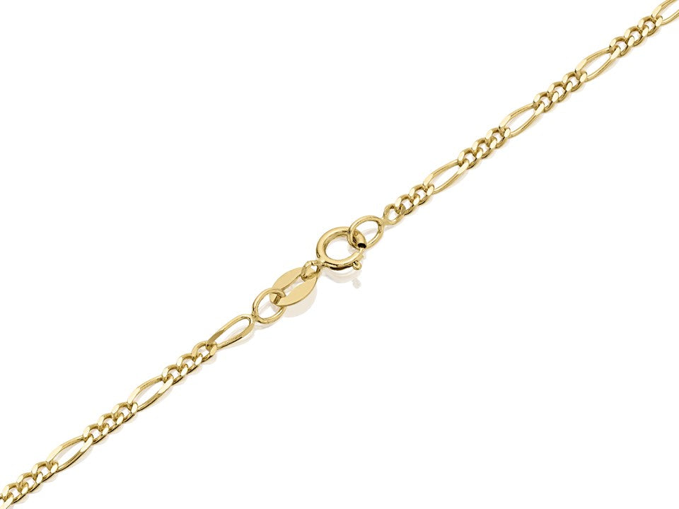 9ct жълто злато 30 Diamond Cut Figaro верижка