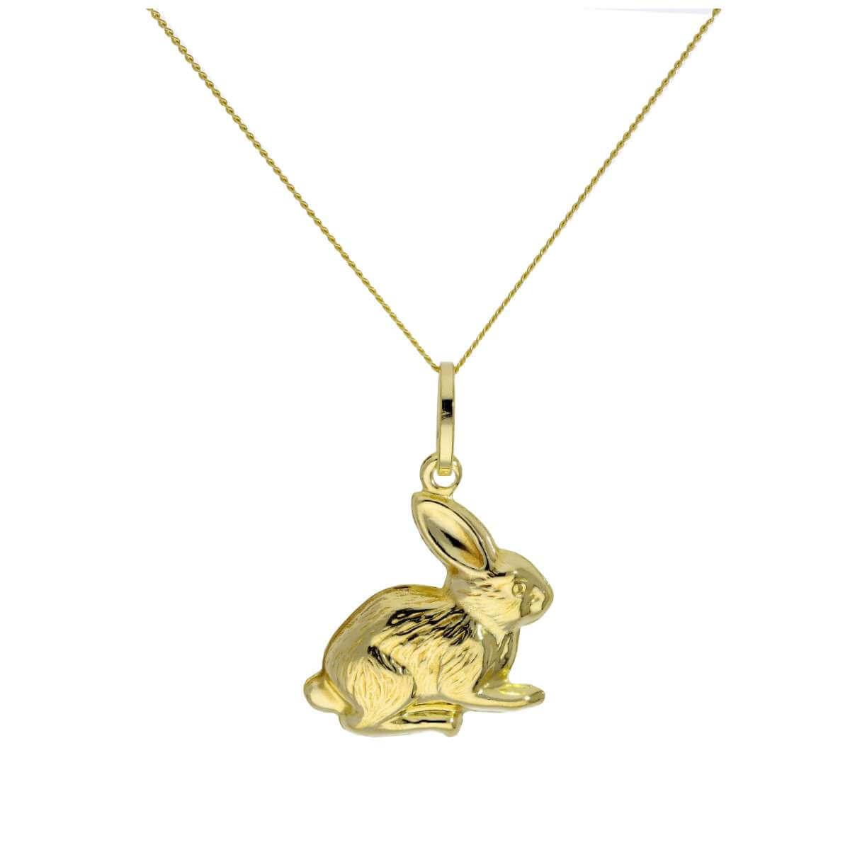 9ct Yellow Gold Rabbit Pendant