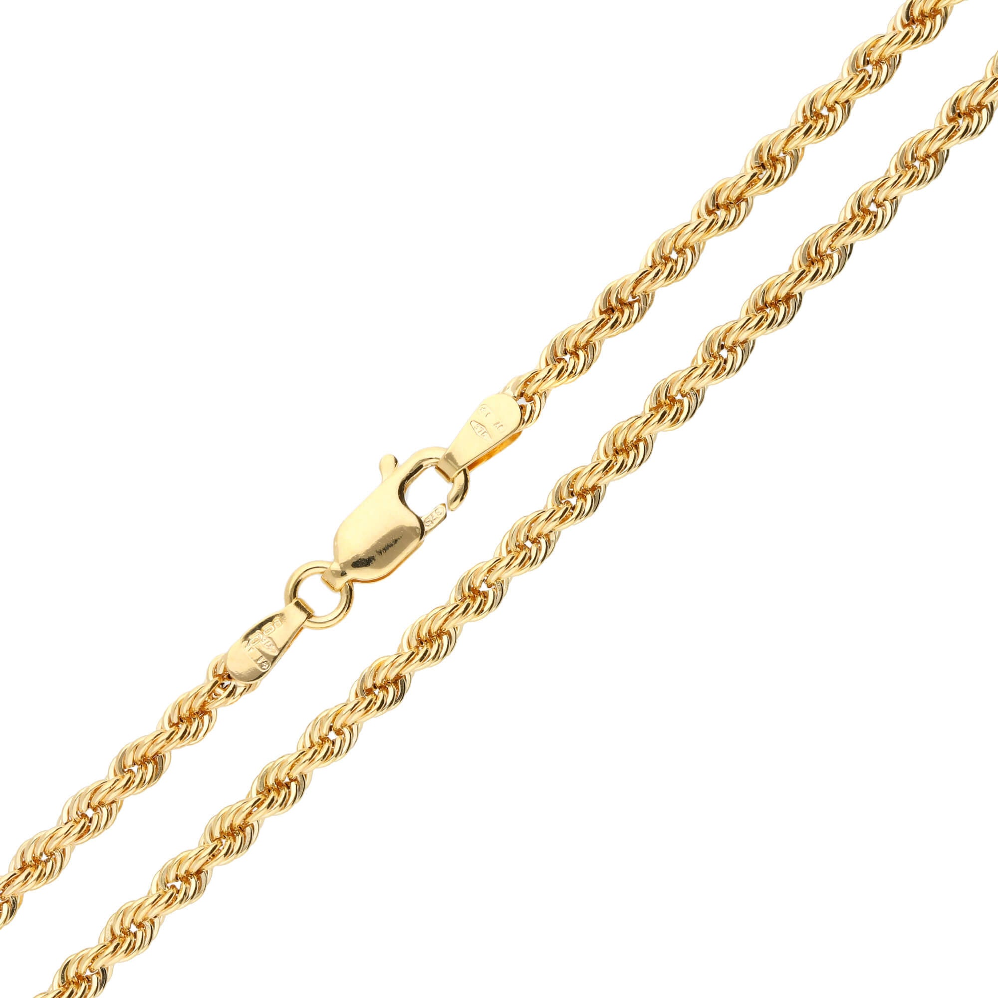 9ct Yellow Gold 2mm Slim Rope Chain
