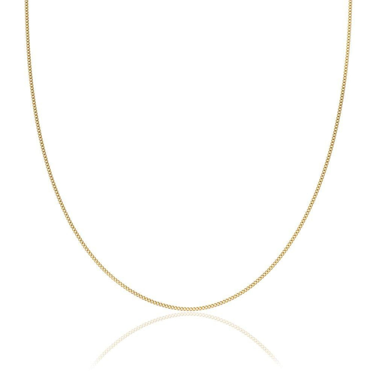 18ct Yellow Gold Diamond Cut Slim Curb Chain