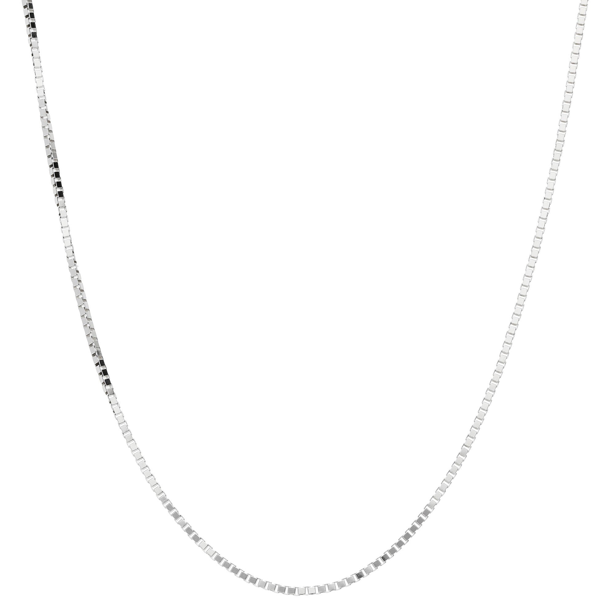 9ct White Gold 12 Venetian Box Adjustable Chain