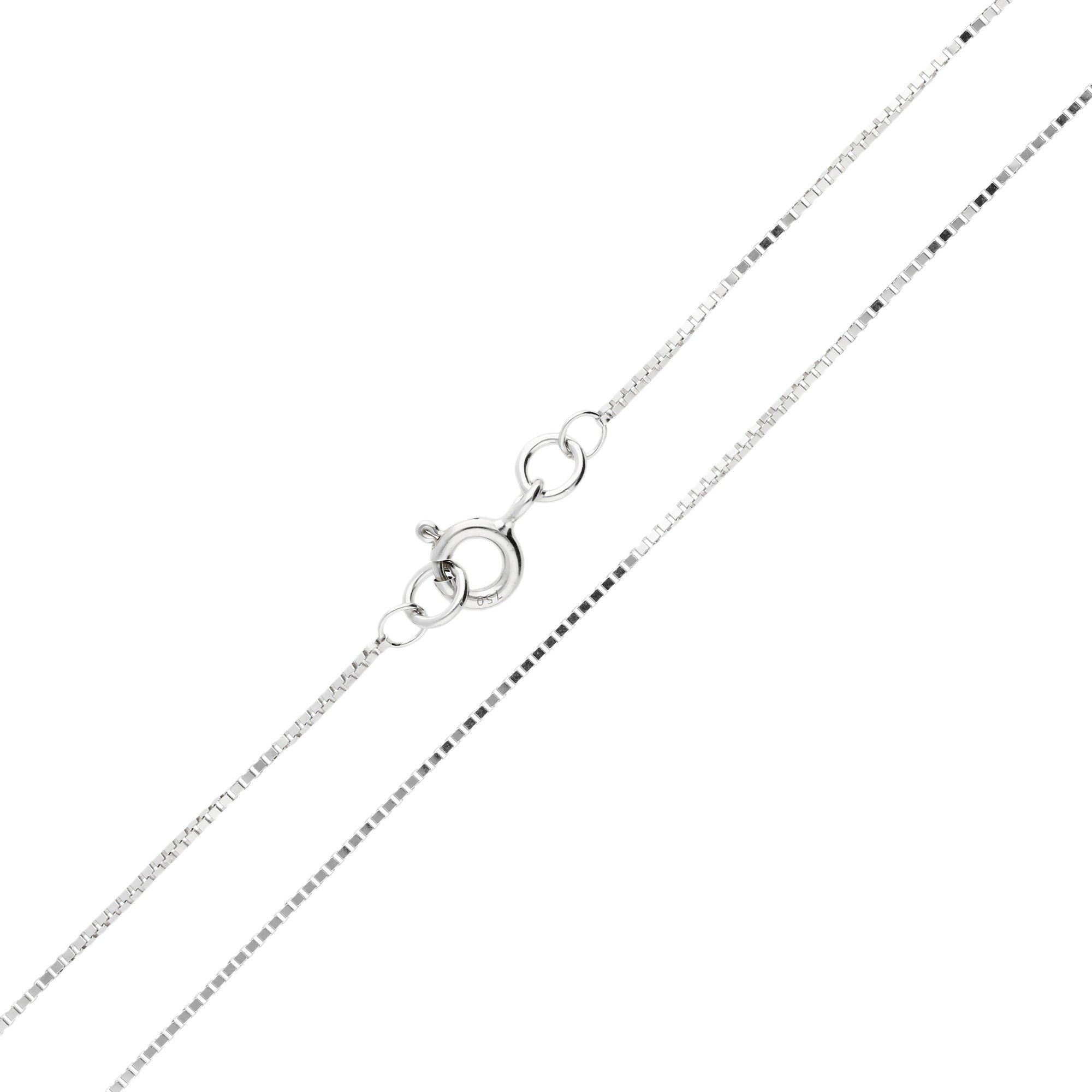 9ct White Gold 12 Venetian Box Adjustable Chain