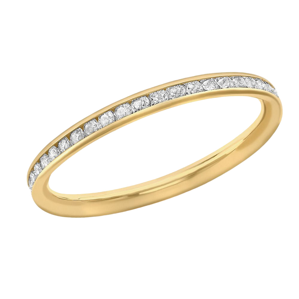 9ct Yellow Gold Zirconia Stardust Band Eternity Ring