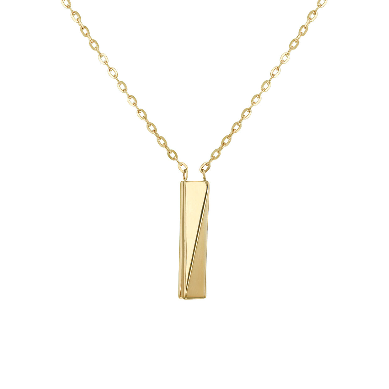 9ct Yellow Gold Twisted Bar Necklet