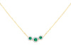 9ct Yellow Gold 0.08ct Diamond & Emerald Trilogy Pendant